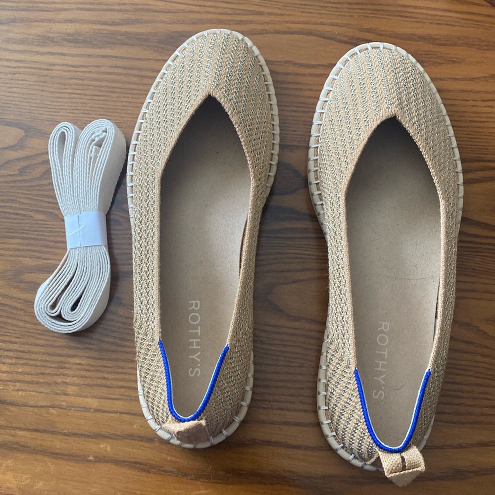 Rothy’s Gold Espadrille Perfect Condition